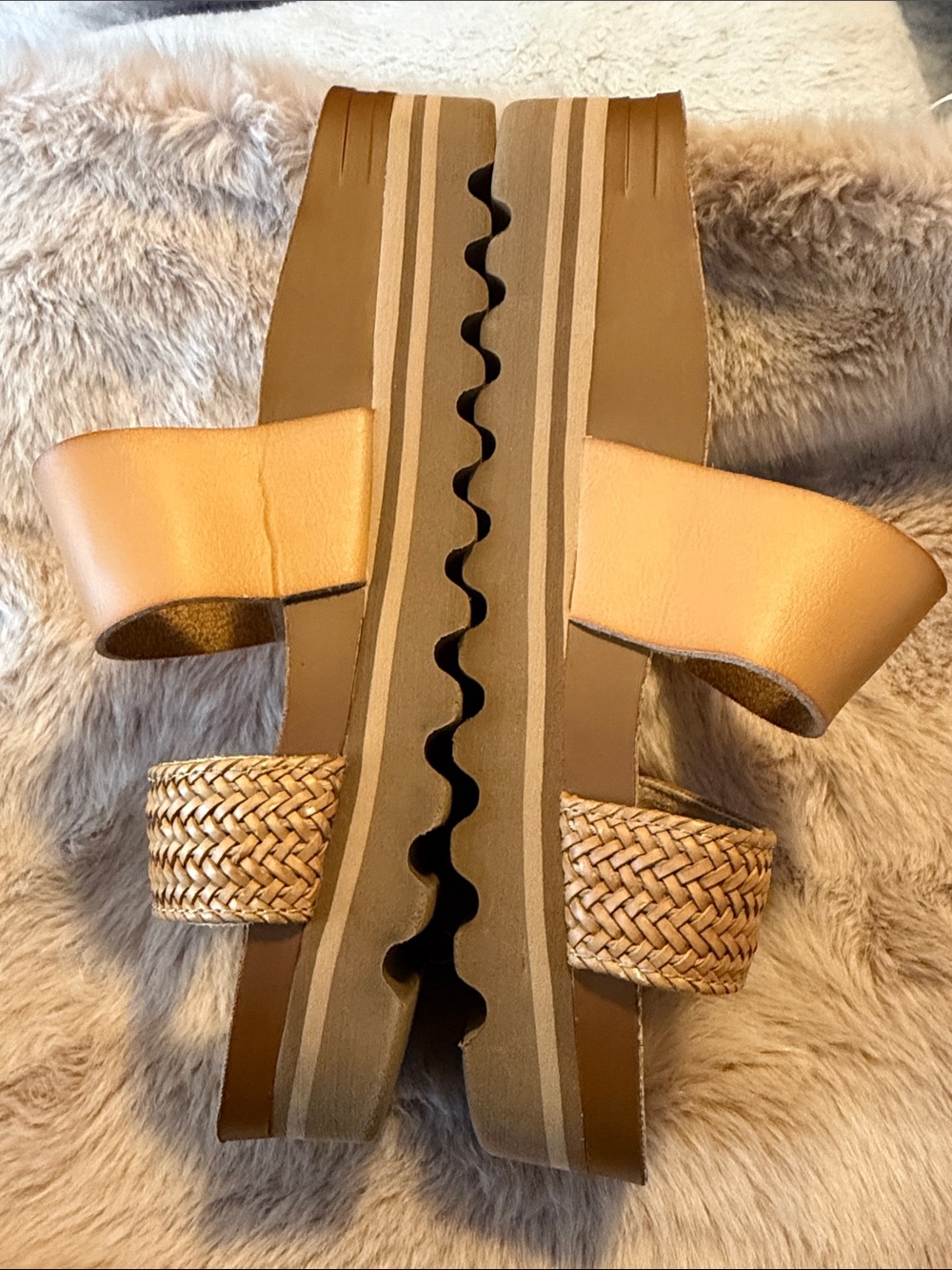 Reef Women's Caramel Braided Double-Strap Slide Sandals - Picture 5 of 7